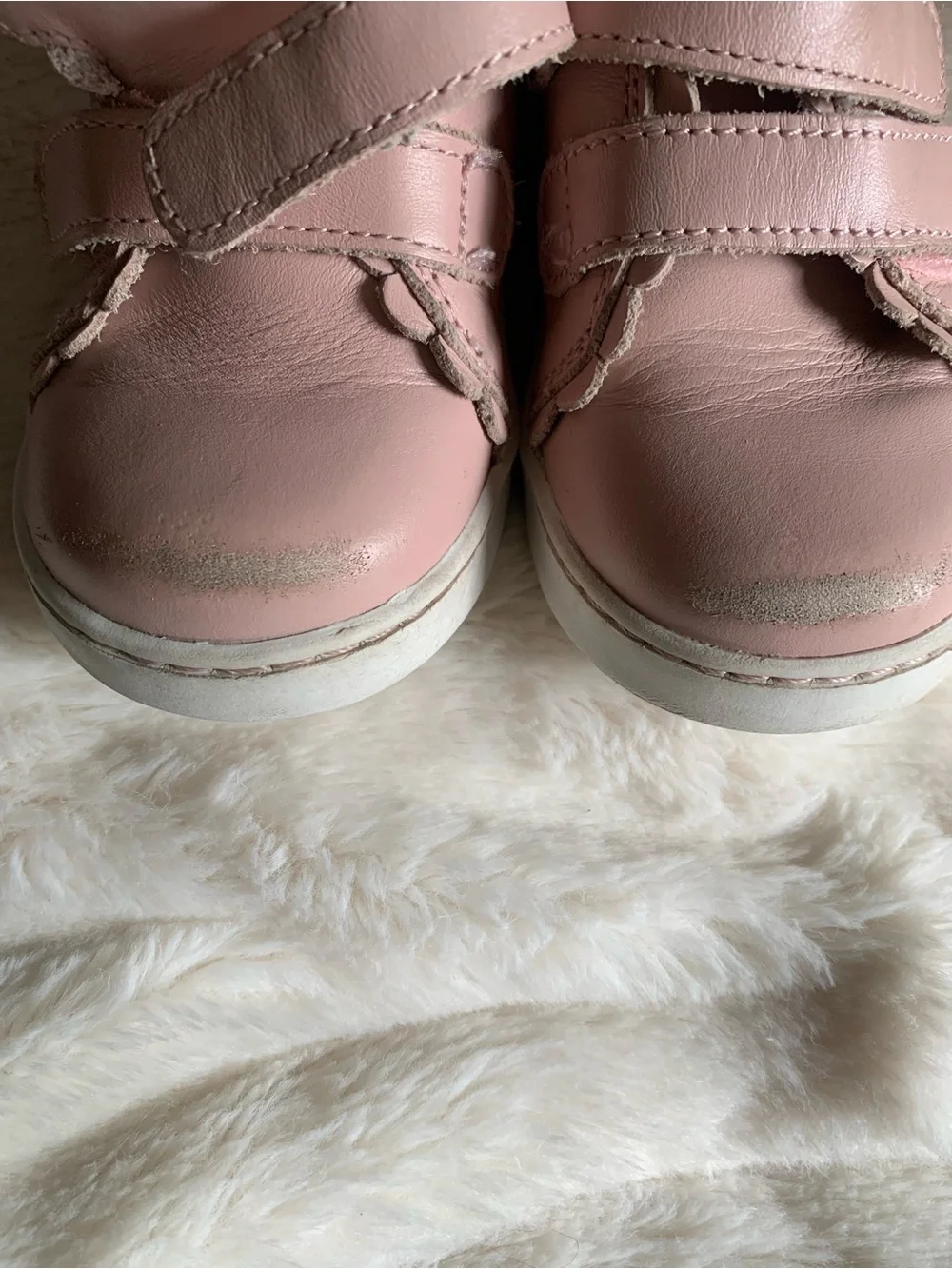 L'Amour Pink Double-Strap Kids Sneakers